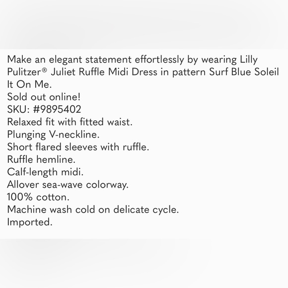 NWT Lilly Pulitzer Juliet Ruffle Maxi Dress Surf Blue Soleil It On Me XL new - Picture 4 of 4